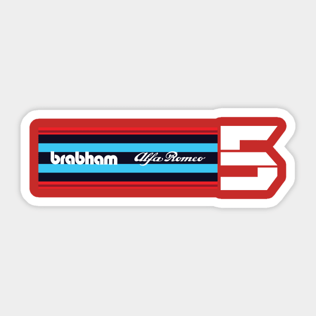 Brabham F1 Alfa Romeo Retro Design Niki Lauda Sticker by Alexventura